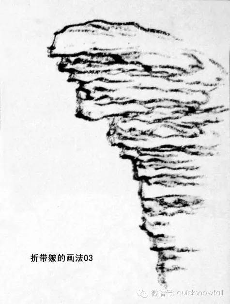山水画斧劈皴山石画法,阿金山水画技法山石画法