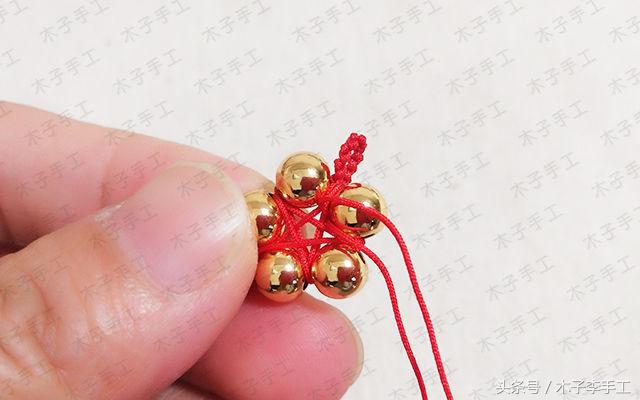 用金珠子编的项链绳,用绳子串的黄金项链