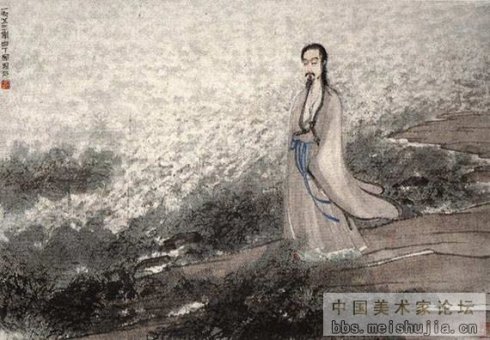傅抱石创作国画天女散花图,傅抱石的国画作品《一望大江开》