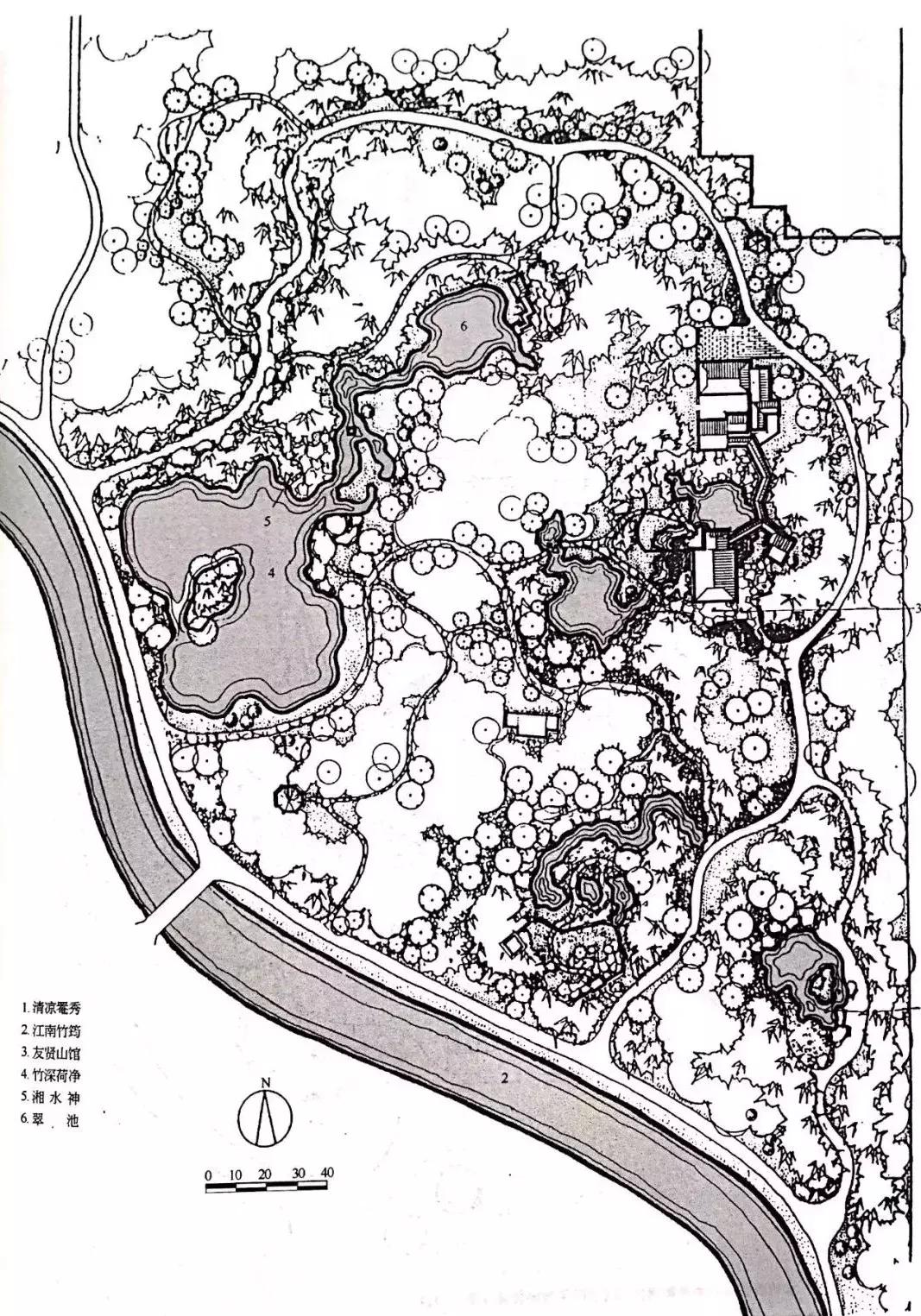 南北方园林造园,中式园林总平面