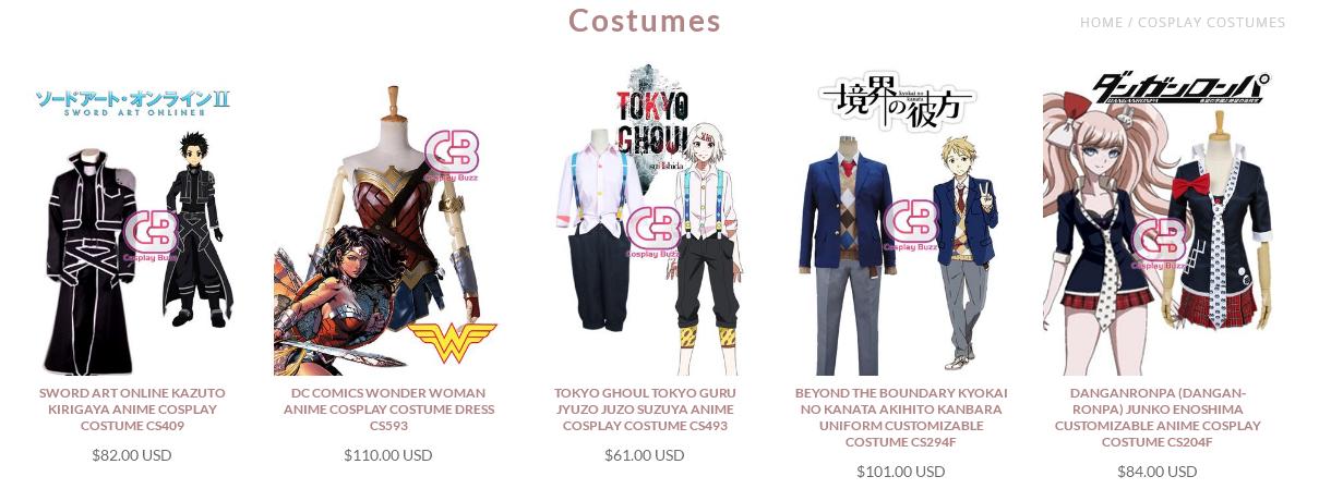 继续分享几个shopifycosplay店铺