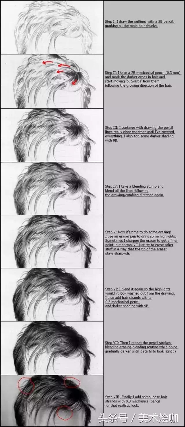 手把手教你画头发,如何三步学会画头发