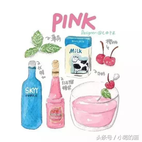 鸡尾酒艺术效果图,鸡尾酒插画教程