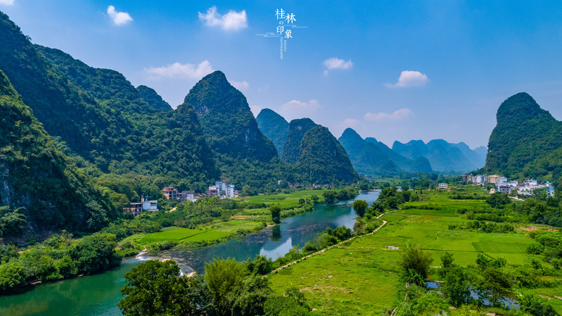 桂林阳朔遇龙河竹筏漂流,桂林阳朔遇龙河竹筏漂流路段