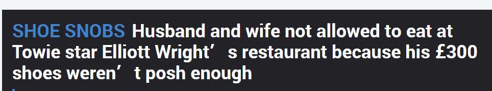英国男子穿3千元鞋用餐遭拒绝，餐厅回应：鞋子太丑！