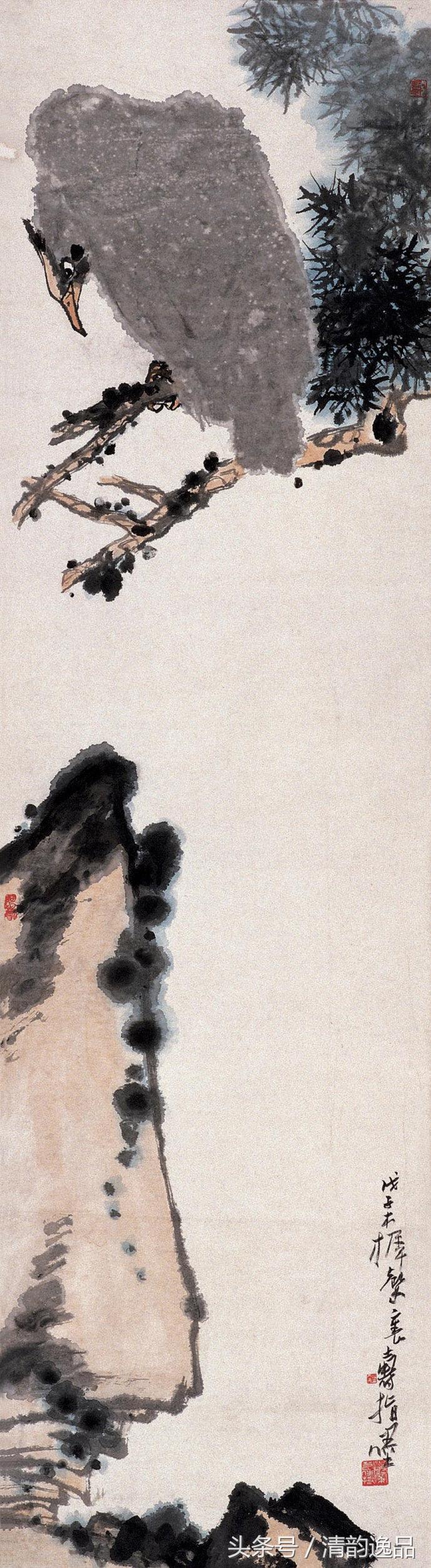 潘天寿花鸟真迹一百幅大赏,潘天寿山水画名作欣赏