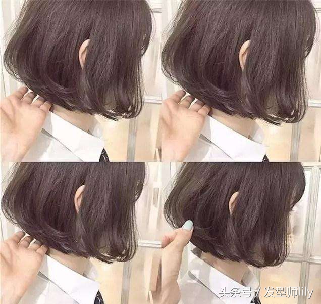 波波内扣减龄发型图片,波波短发内扣修剪教程