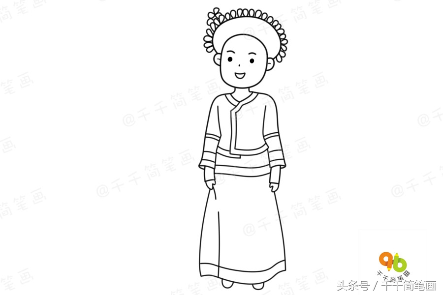 少数民族服饰简笔画超简单,广西少数民族服饰简笔画