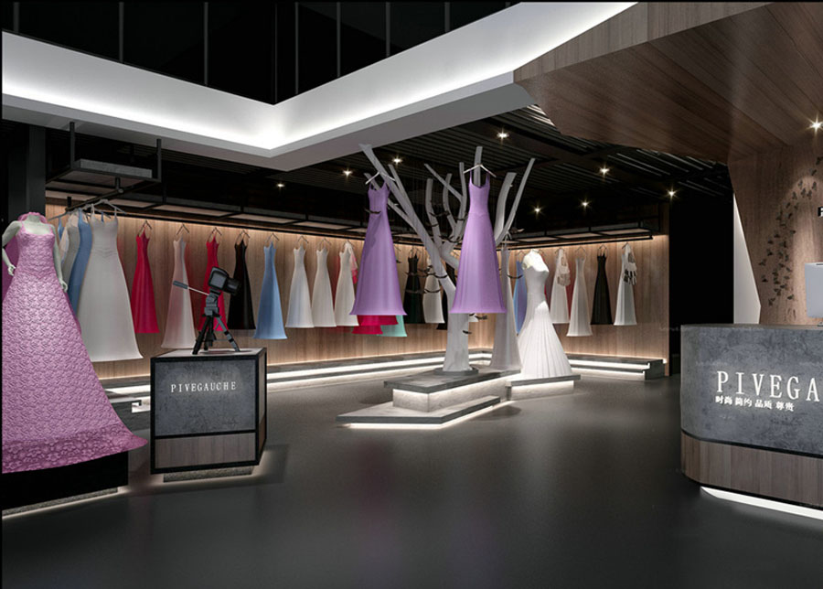 婚纱店专卖店设计效果图,婚纱店铺设计效果图