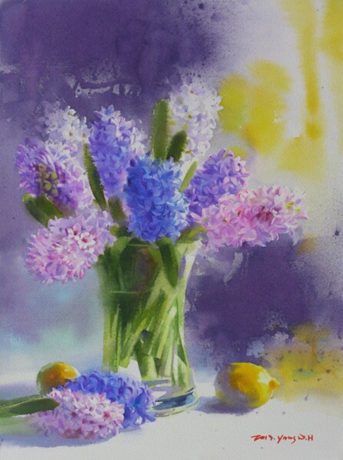 写实水彩花卉单体,细腻写实的花卉植物水彩手绘