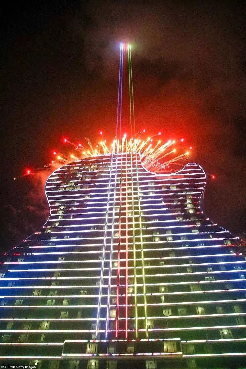 美国吉他主题酒店,全球最大吉他酒店