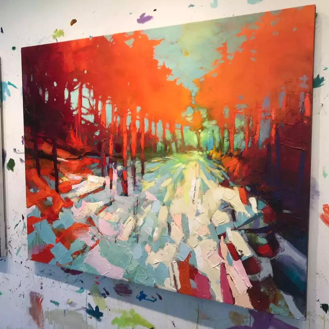 三个画家笔下的雪景,三位油画家的风景画