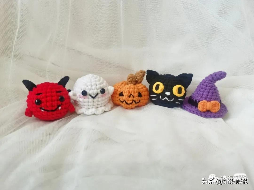 万圣节玩偶挂件钩针教程,钩针玩偶圣诞精灵图解