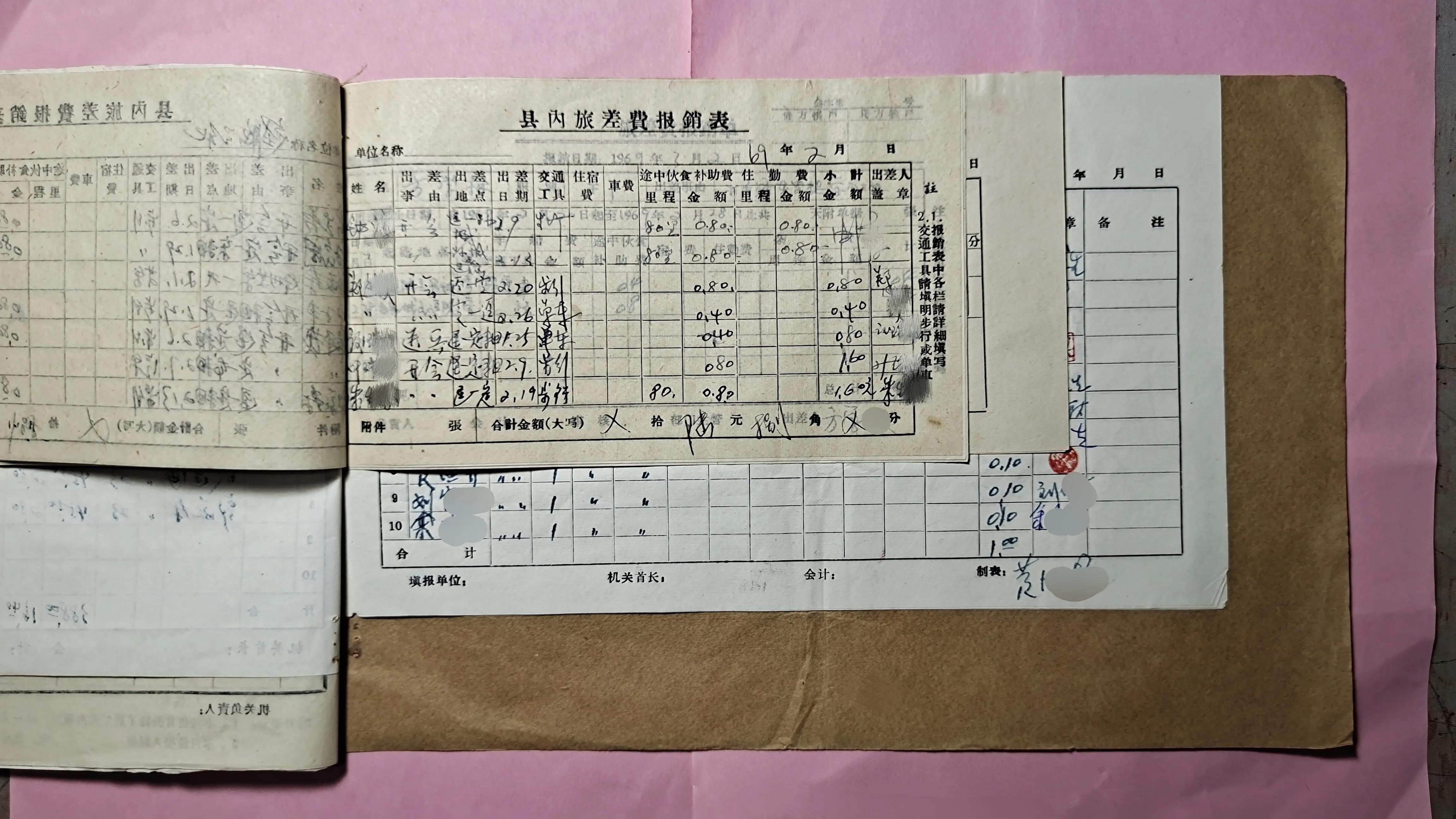 由两张《县内旅差费报销表》引发的敬意