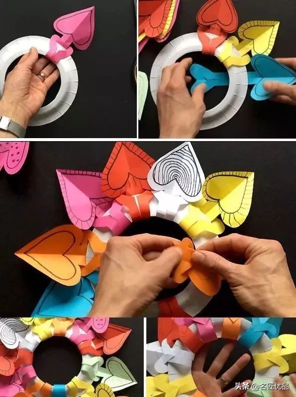 长方形创意纸盘美工作品,纸盘子手工秋天