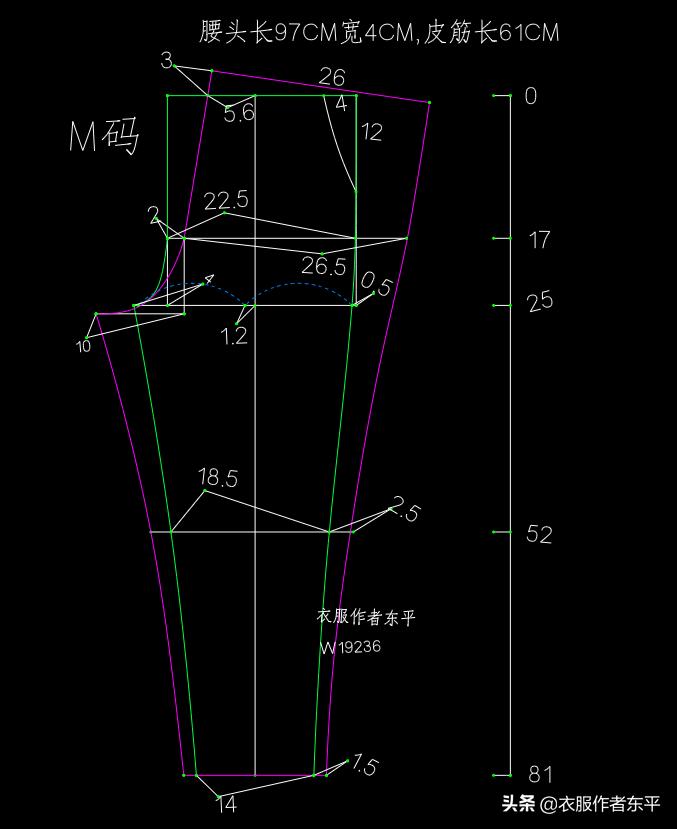 加厚加大码开腿裤裁剪法,女装小脚裤的裁剪教程