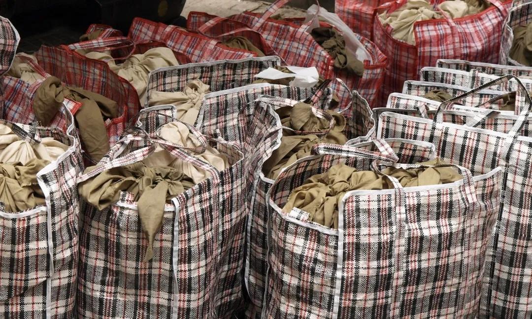 香港红白蓝条纹袋,香港红白条纹袋