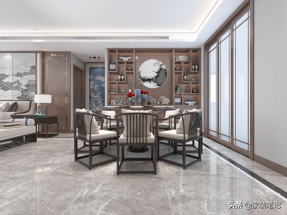 160平方新中式装修风格全屋效果图,160平复式两层装修效果图新中式