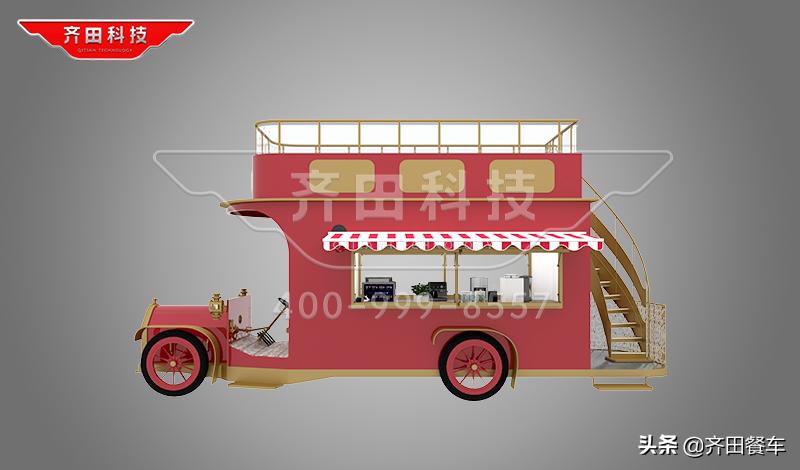 双层餐车巴士价格,双层巴士餐车超大定做