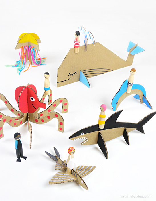 废纸箱做纸模,废纸盒做益智教具