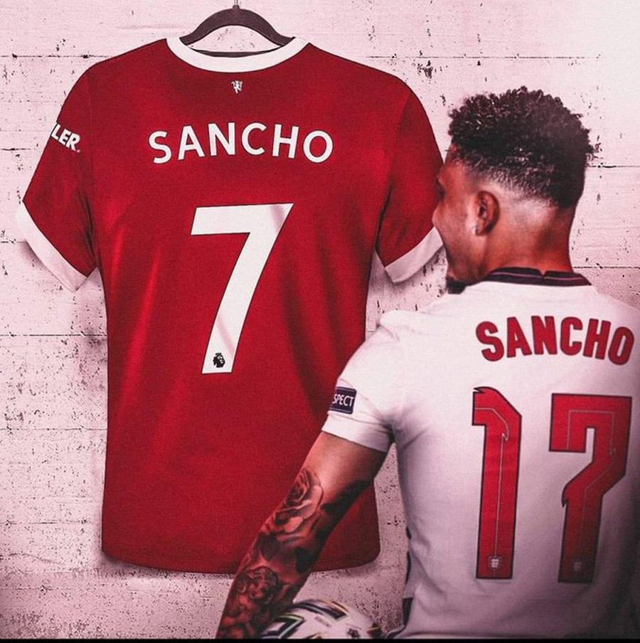 桑乔官宣下赛季曼联攻击线,桑乔加盟曼联穿几号