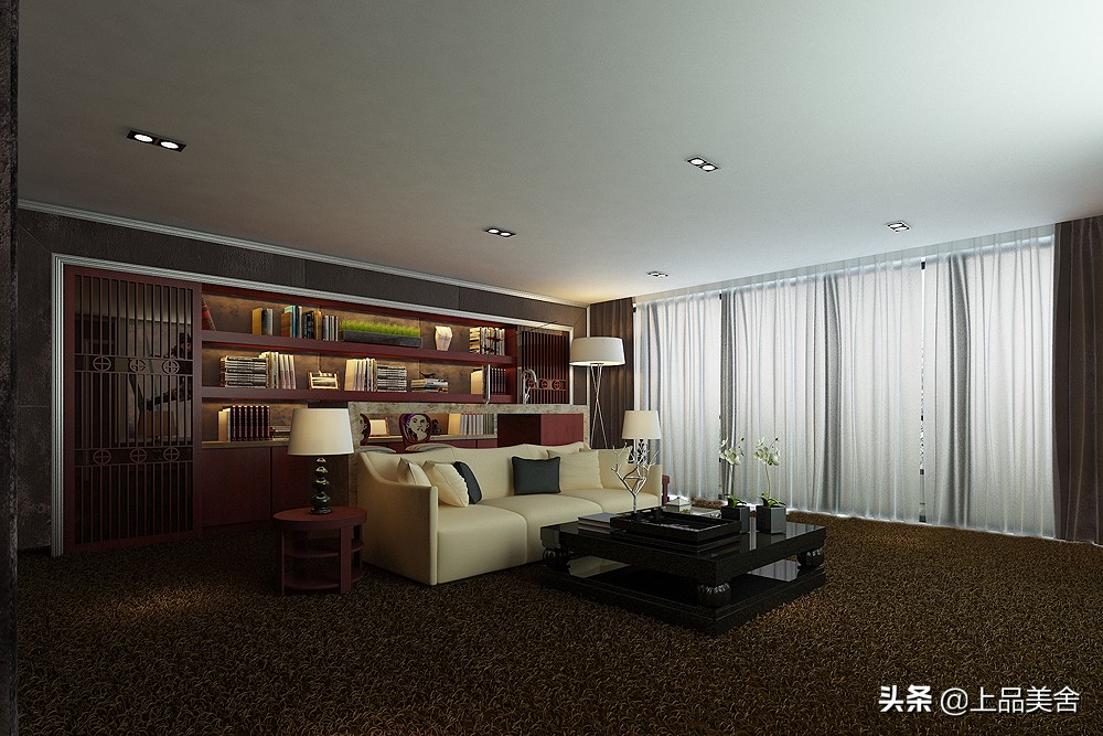 深圳夫妻装修350平复式楼，成熟稳重的中式风，客厅效果太惊艳