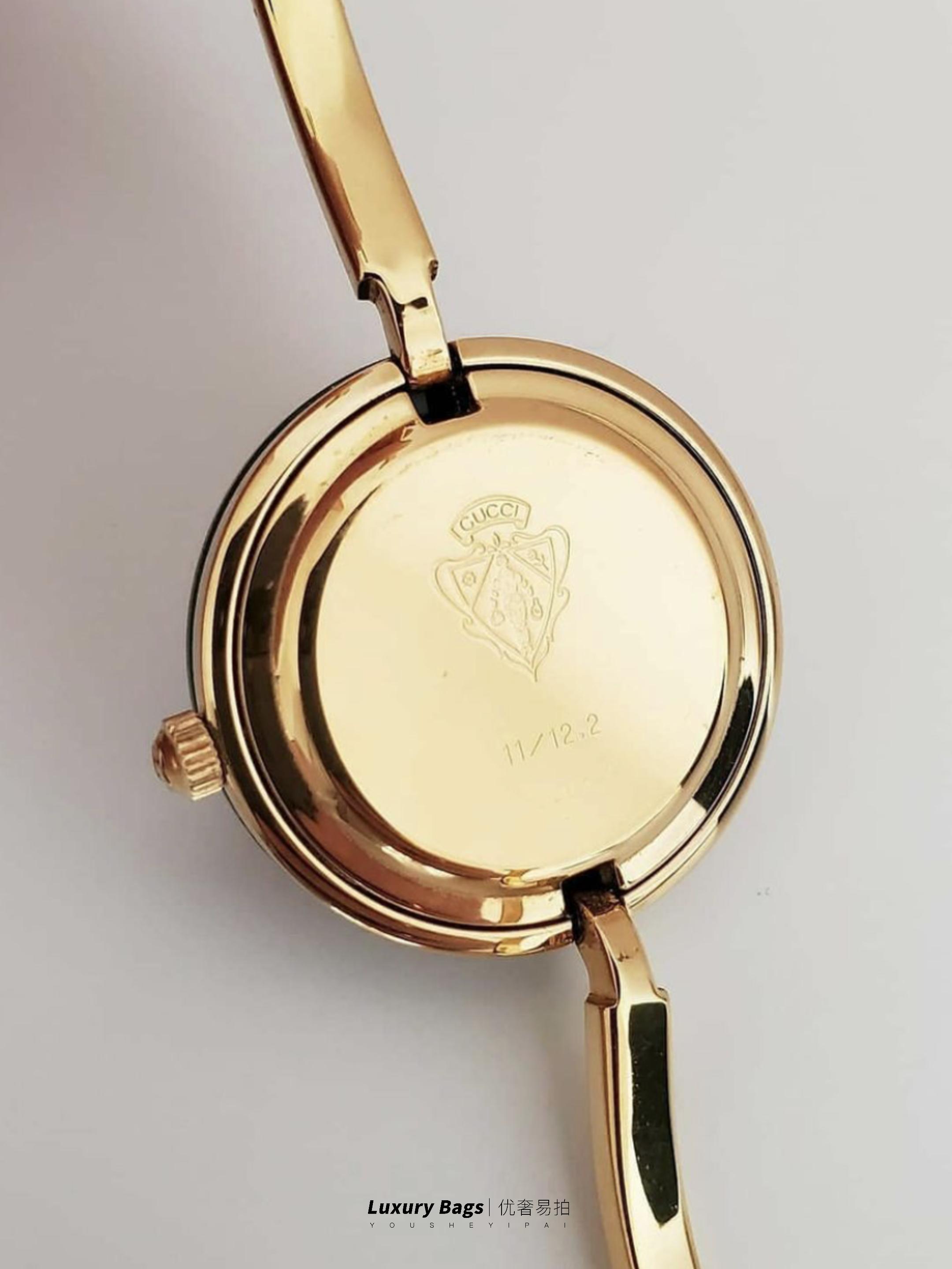 gucci猫粉贝壳面腕表,二手奢侈品gucci1961