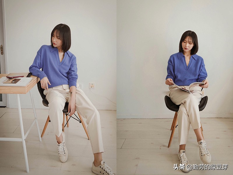 斑马条v领毛衣怎么搭配才好看,v领大版毛衣怎么搭配好看