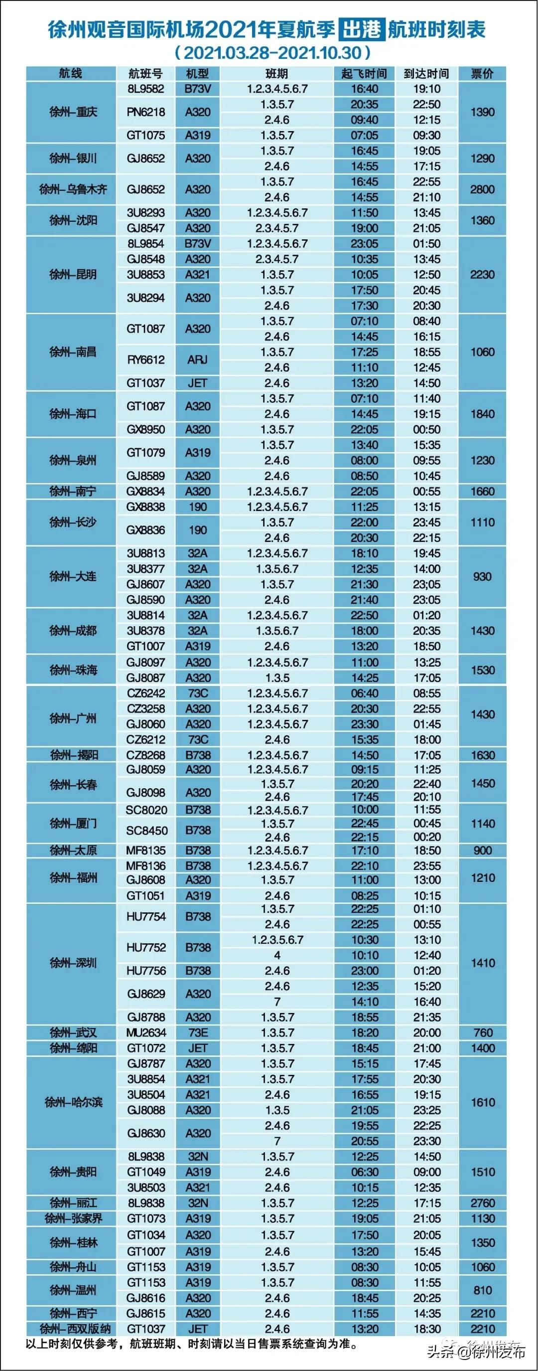 夏秋季机场航班表,搭飞机去普陀山