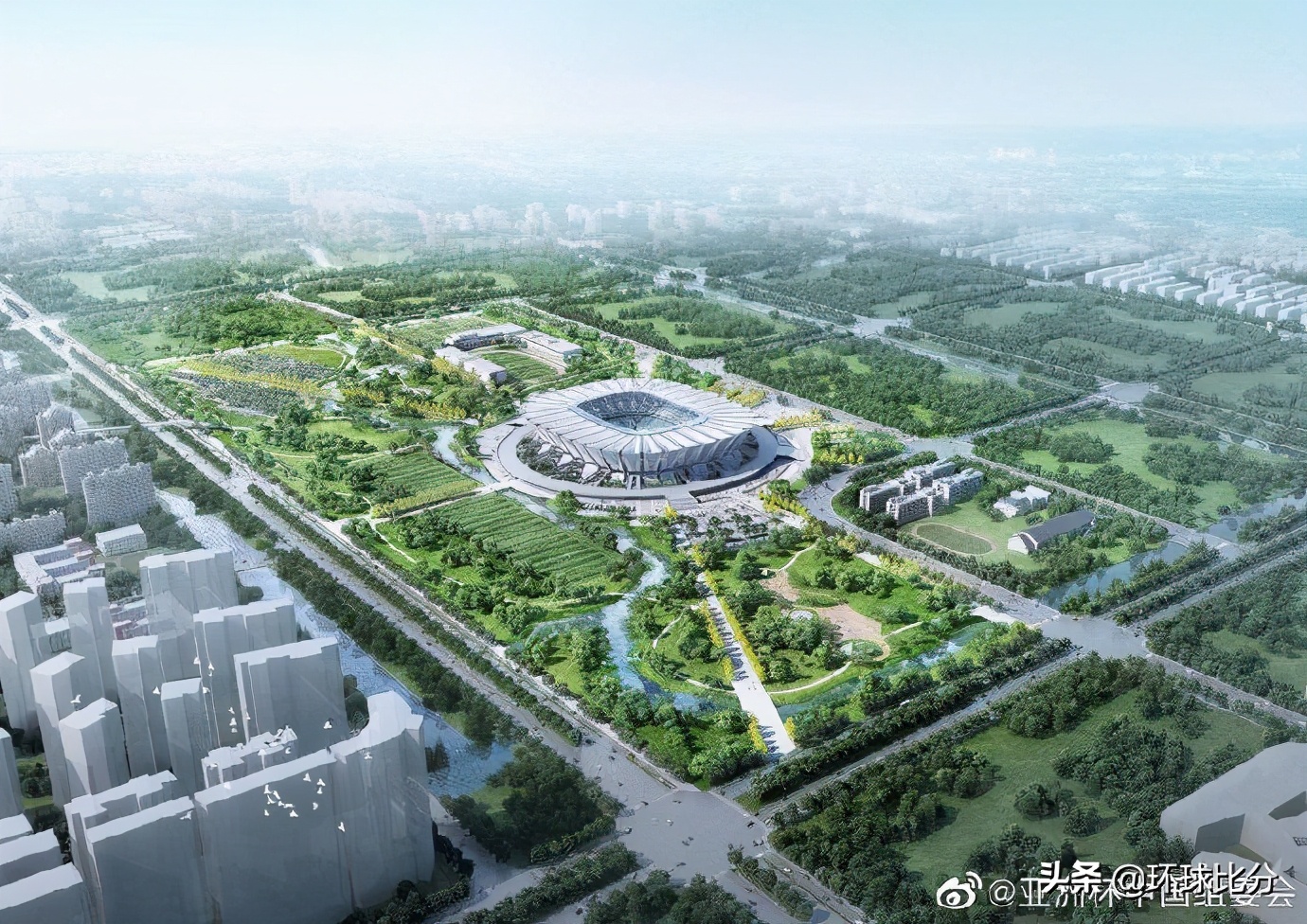 昆山专业足球场效果图,凤凰山足球场设计效果图