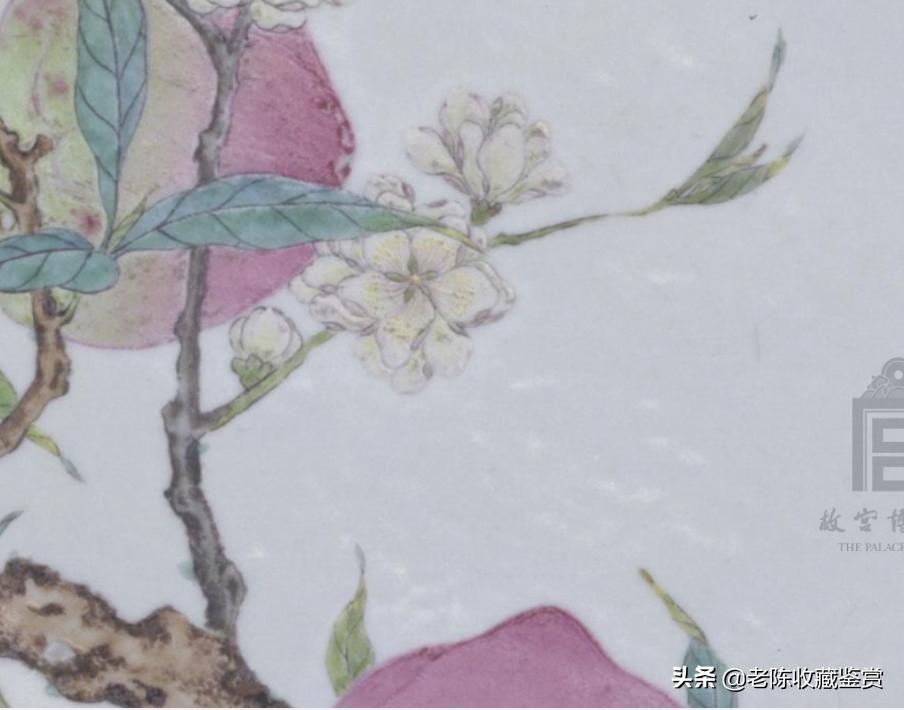 雍正粉彩花卉纹盘图解大全,故宫雍正粉彩蟠桃天球瓶