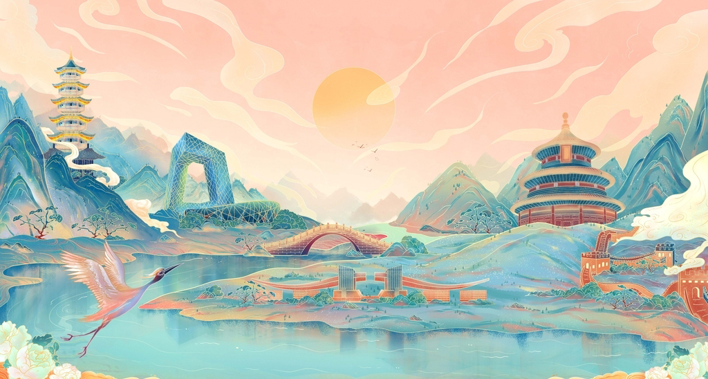 手绘国潮壁纸1920*1080,国潮壁纸图片保存