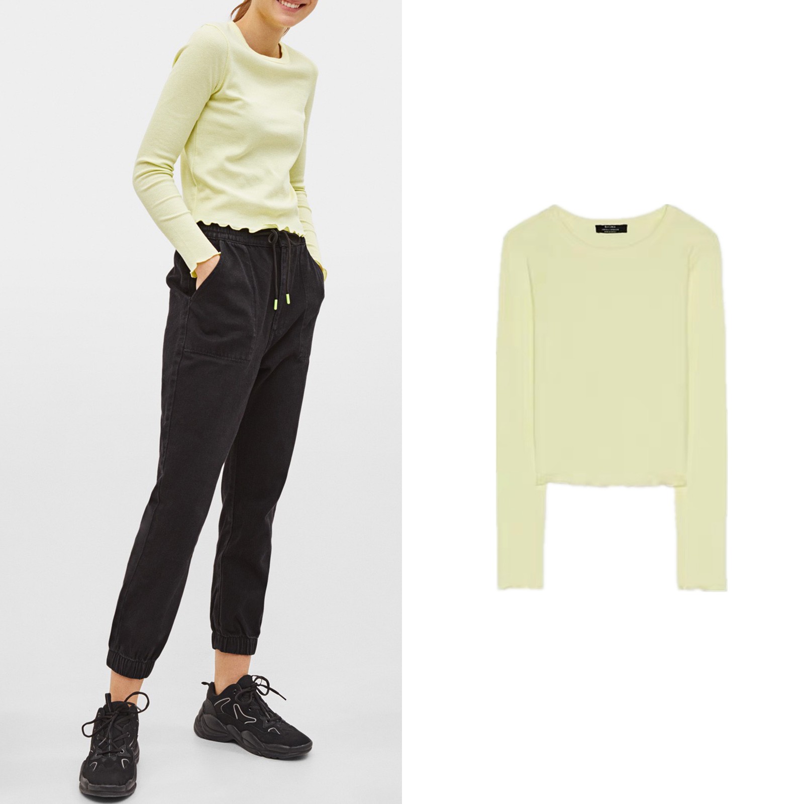 泫雅夏日必备,泫雅牛油果绿色毛衣