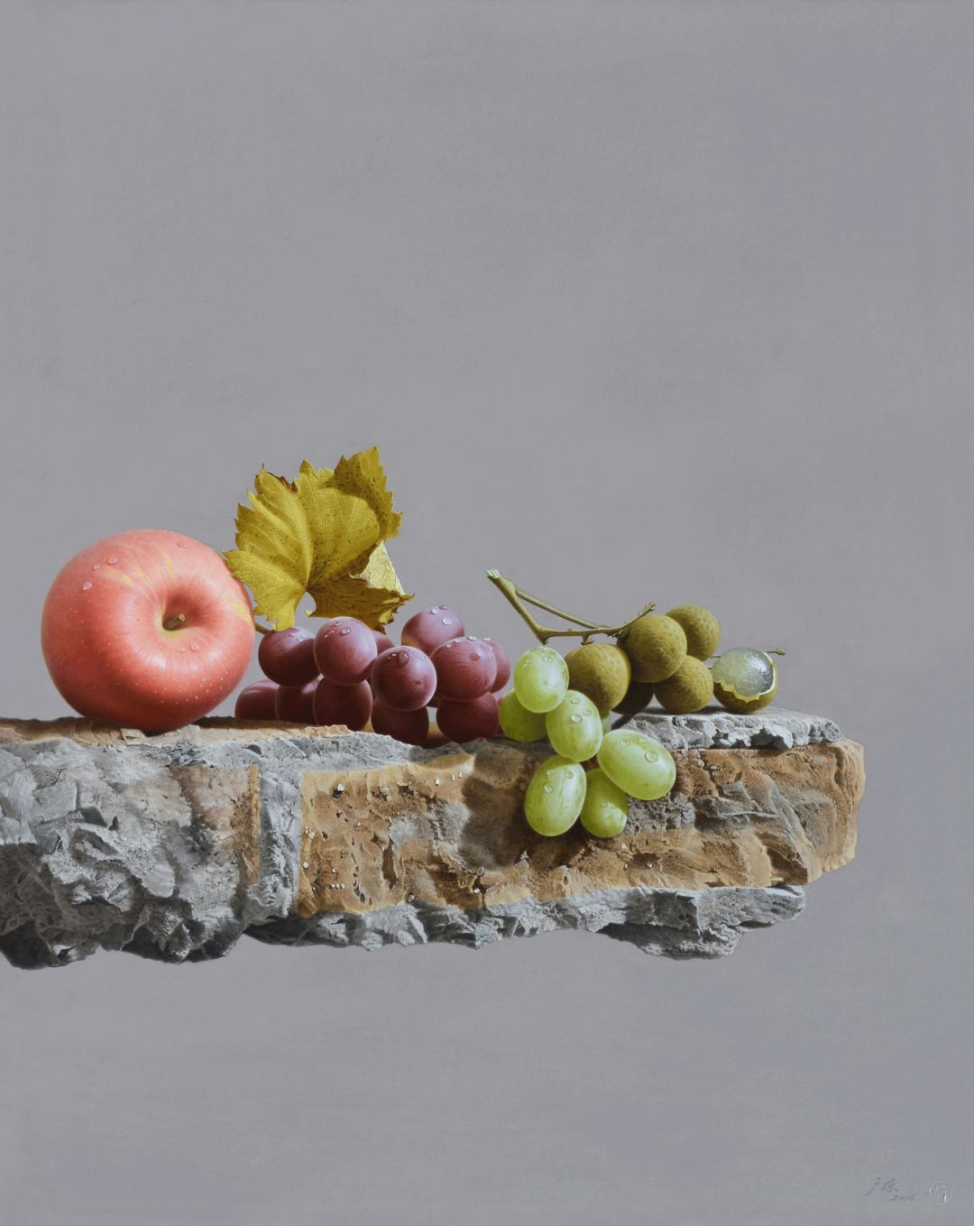 冷军画桃子图片大全,冷军画桃子放大5倍