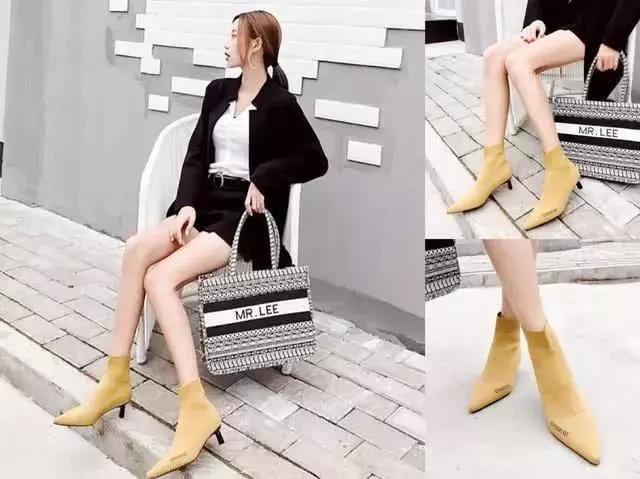 小短靴洋气又高级暴走不累脚,黄色小短靴
