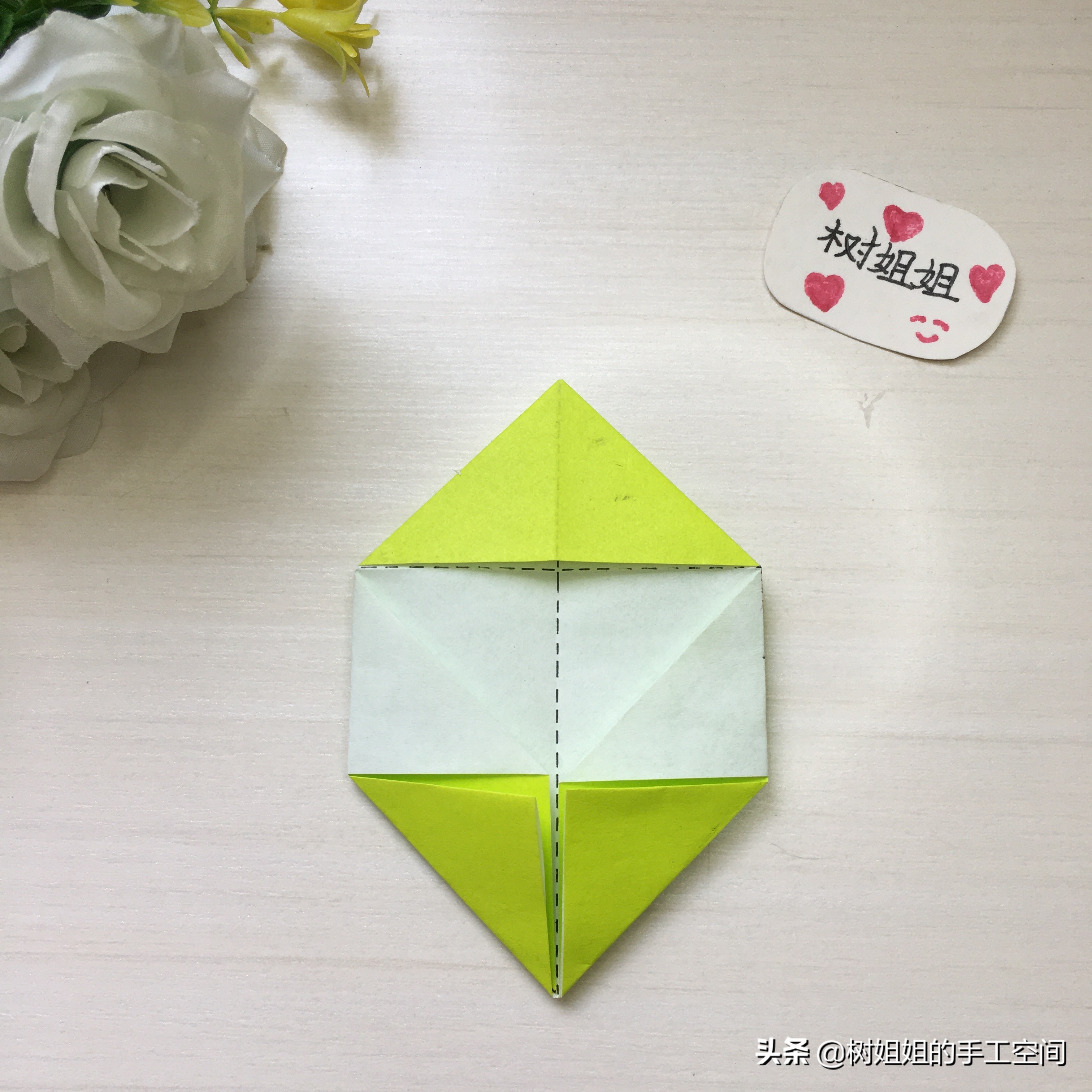实用好看的书签折纸教程,折纸爱心书签大正方形纸