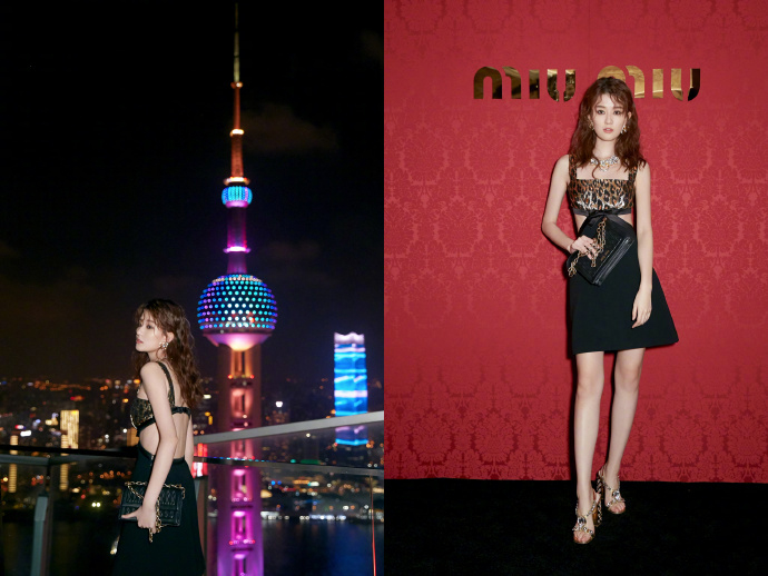 乔欣吊带小黑裙造型,乔欣红色吊带裙最新