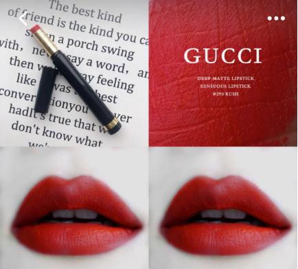 gucci口红小碎花试色,gucci新品口红512