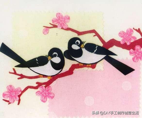 布艺diy拼布图案贴画,布画diy手工制作大全