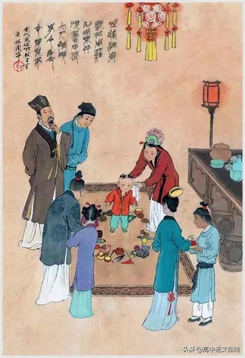 100首诗词图片,100首诗词100张风俗图太美了