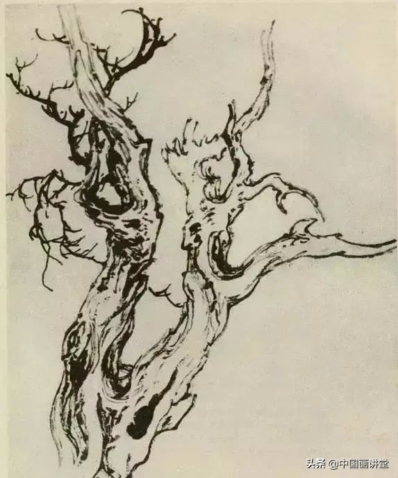 缠枝、挺杆、屈节、钮裂、一棵树如何画?看了这篇你绝对能学会