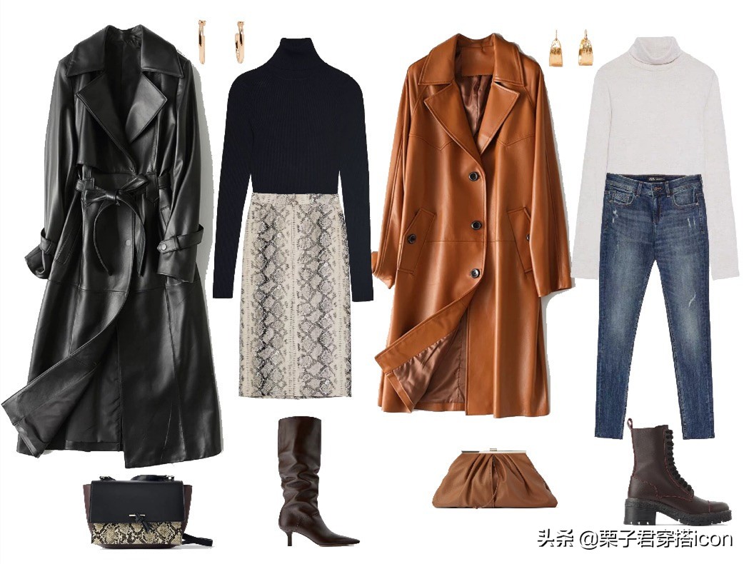 穿搭高级感超模,早春推荐很飒的皮衣穿搭