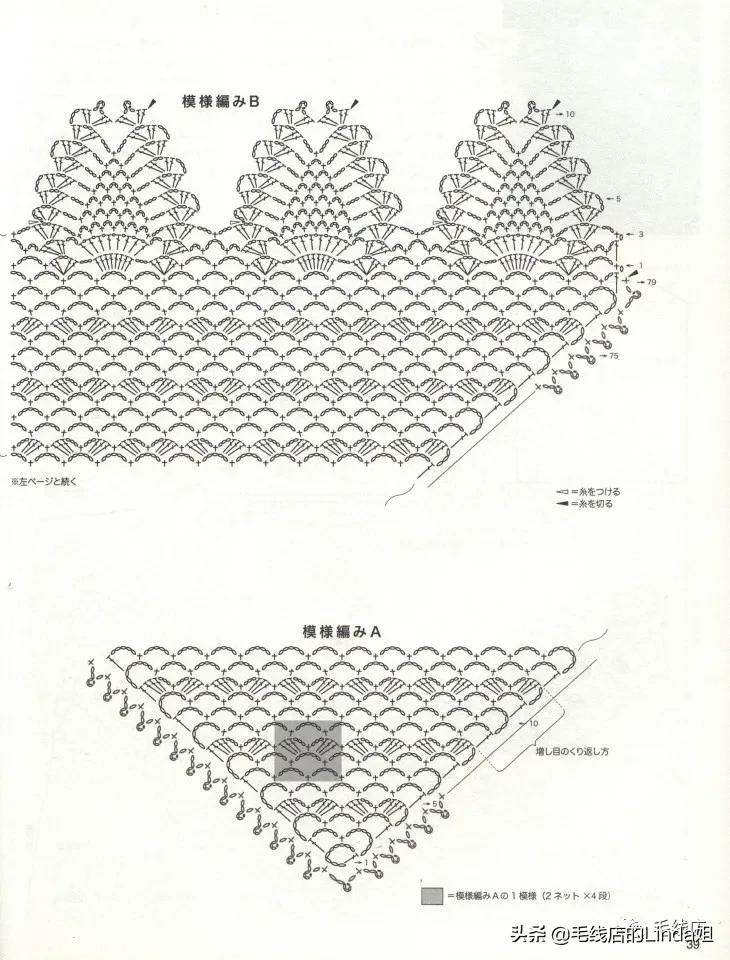 最新快速围巾披肩钩针图解,大红披肩围巾织法图解