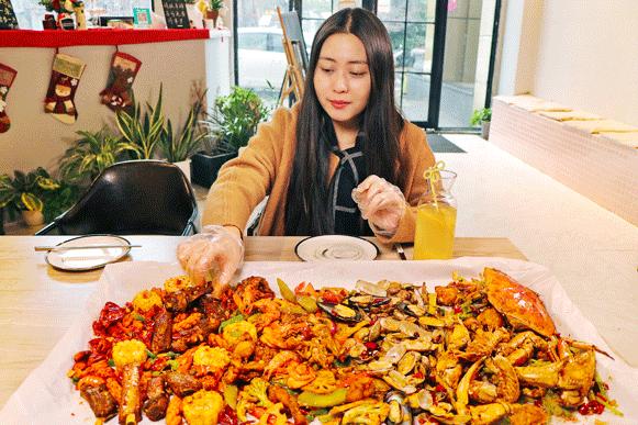 超好吃的网红铁锹海鲜2人餐,常州网红海鲜打卡地