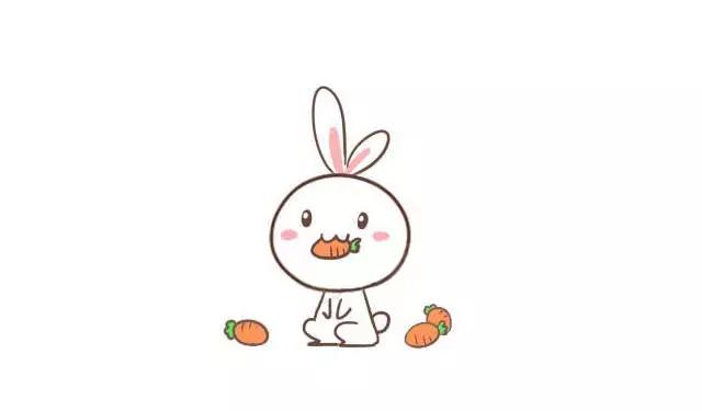 兔子趴在胡萝卜上的简笔画,儿童简笔画兔子和胡萝卜