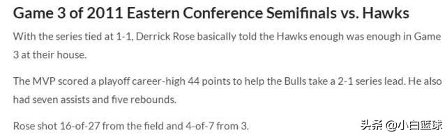 美媒评罗斯生涯6大趣味数据:单场50分成经典,季后赛首秀36分