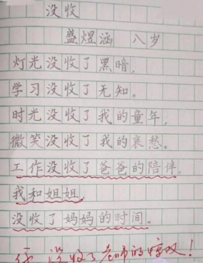 小学生作文扣分原因,小学生作文看了泪奔