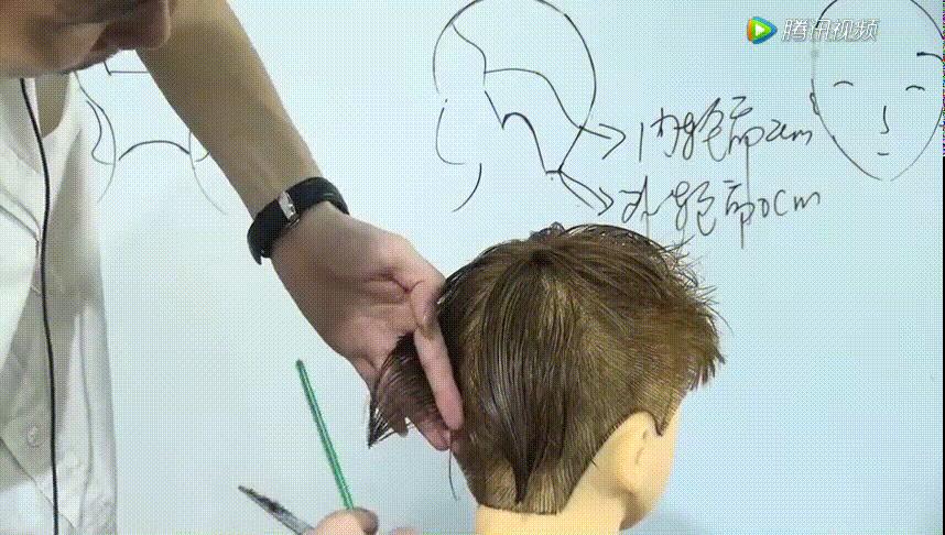 侧背头男发型剪发教程手法,韩式男士飞机头吹风教程