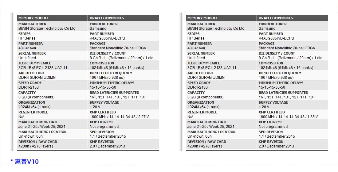 惠普10代内存条,惠普v10内存条3200