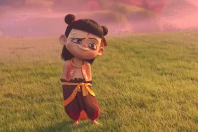 三岁的哪吒小爷有多潮？眼线腮红丸子头